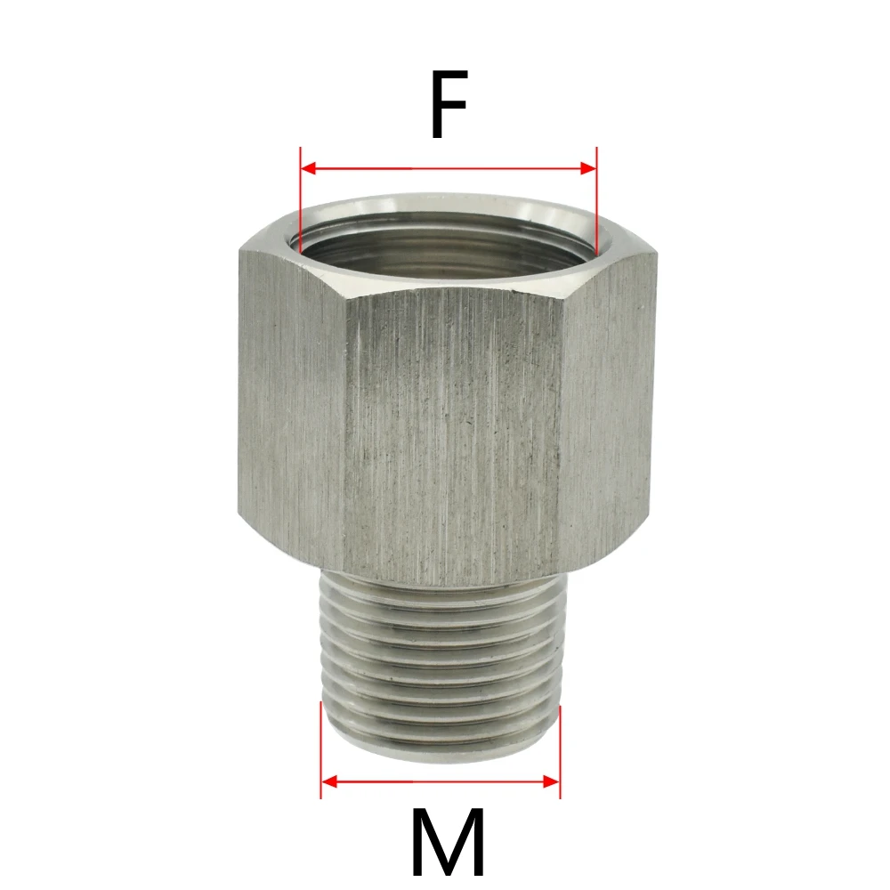 Reduzier-Stecker-Adapter aus Edelstahl 304, BSP, 1/8 Zoll, 1/4 Zoll, 1/2 Zoll, 3/4 Zoll, 1 Zoll Sechskant-Stecker, Umwandlung, Hochspannungsanschluss – Detail 1