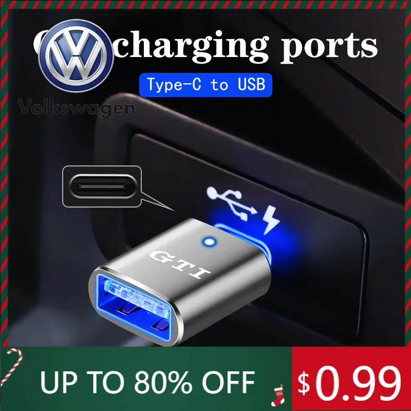

For VW Volkswagen Jetta MK5 Golf Type C OTG Male To USB Female Adapter Converter Connector For GTI Volkswagen Teramont Bora Jett