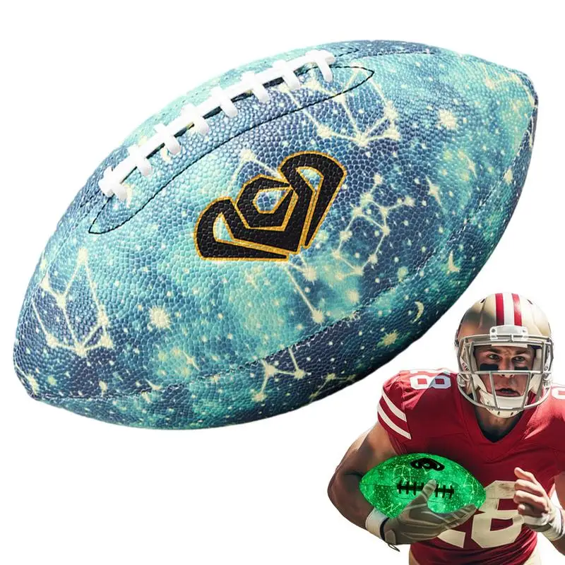 

Football Light Up Super Grip Junior Football Night Ball Football Size 6/9 Double Laced Lighted Football PU Leather Waterproof