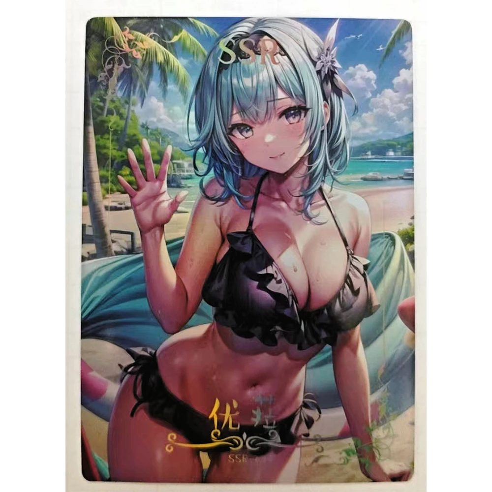여신 이야기 SSR Eula Yoimiya Tingyun Shinhak Nilou Ryuhoru Linette Raiden Shogun Collectible 카드 레인보우 호일 휴일 선물