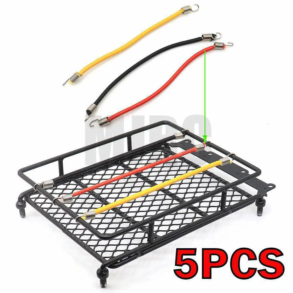 

5PCS RC Car Roof Luggage Rack Nylon Elastic Rope For 1/10 RC Crawler Car TRX4 AXIAL SCX10 RC4WD D90 CC01 JIMNY VS4 TF2