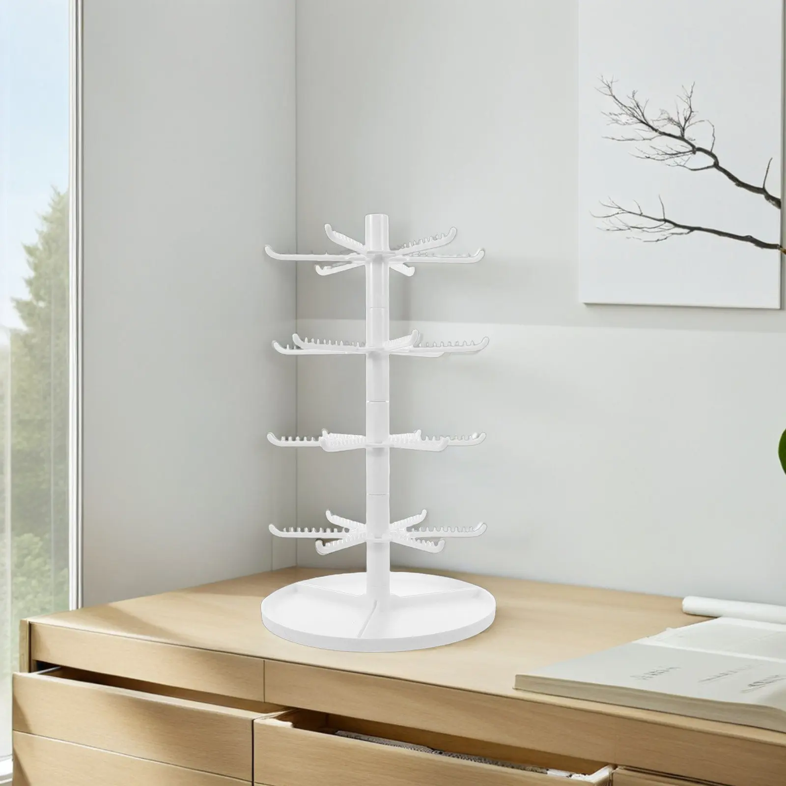 

Tree Shaped Jewelry Display Stand for Earrings Necklaces Keychains Multi Layer Desktop Organizer Stylish Minimalist Home Retail