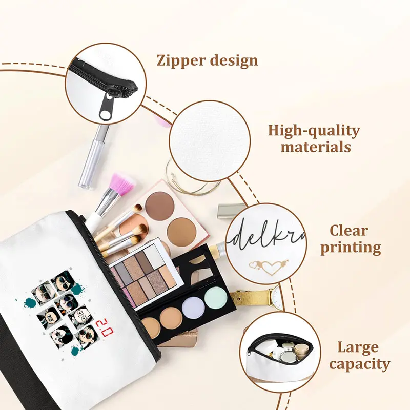 Arirang World Tour 2026 Kpop Fan Gift Fashion Spliced Makeup Organizer Bag Multifunctional Spliced Contrast Color Storage Bags