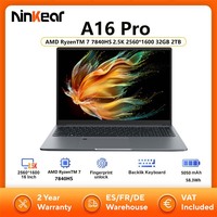 Ninkear A16 Pro Laptop AMD Ryzen™7-7840HS 2.5K 2560*1600 Resoiution 32GB DDR5 2TB PCIE Fingerprint Unlock Notebook Computer