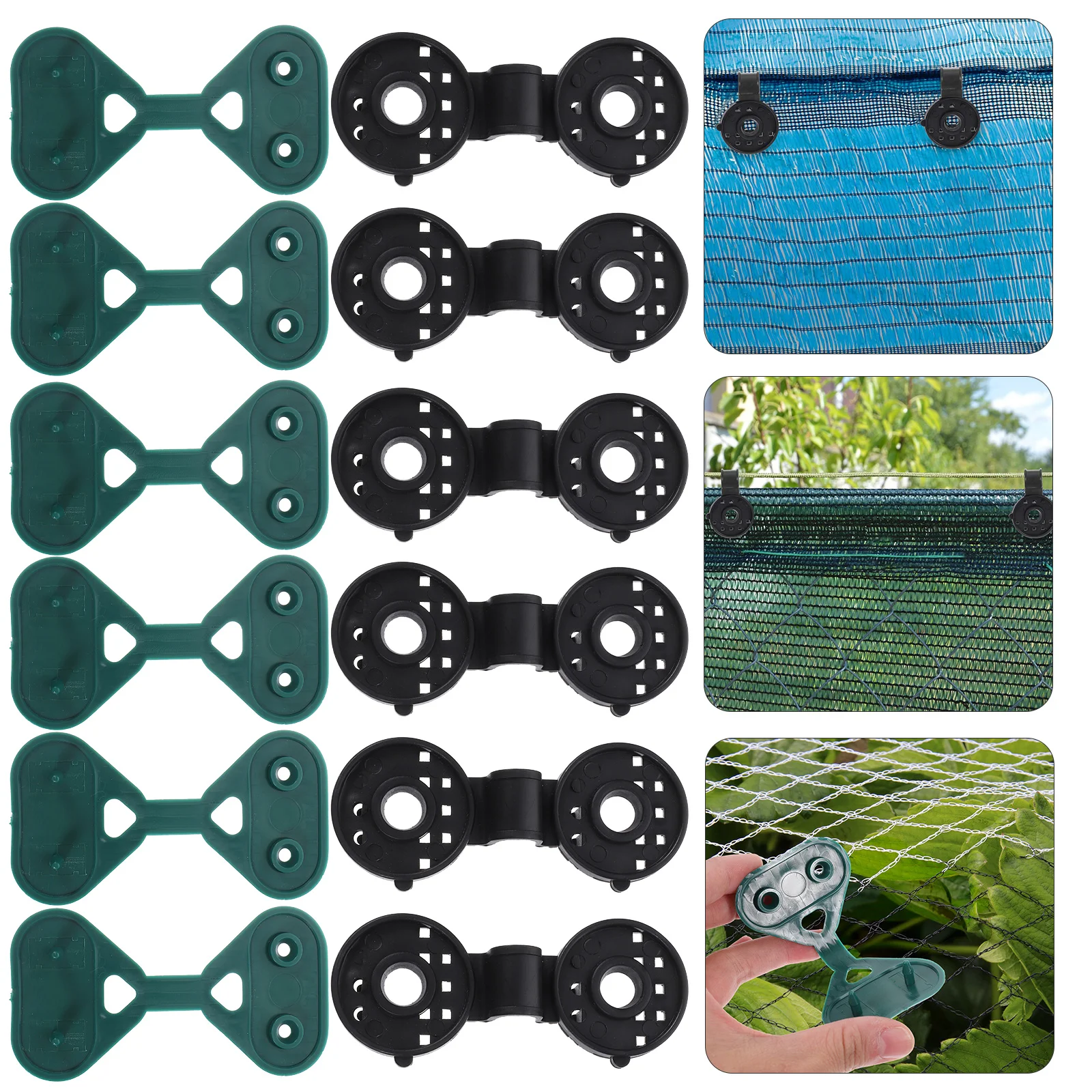 20 Pcs Sunshade Clips for Shade Cloth Clips Garden Greenhouse Netting PE Retaining Cloth Folder Fixing Clamp