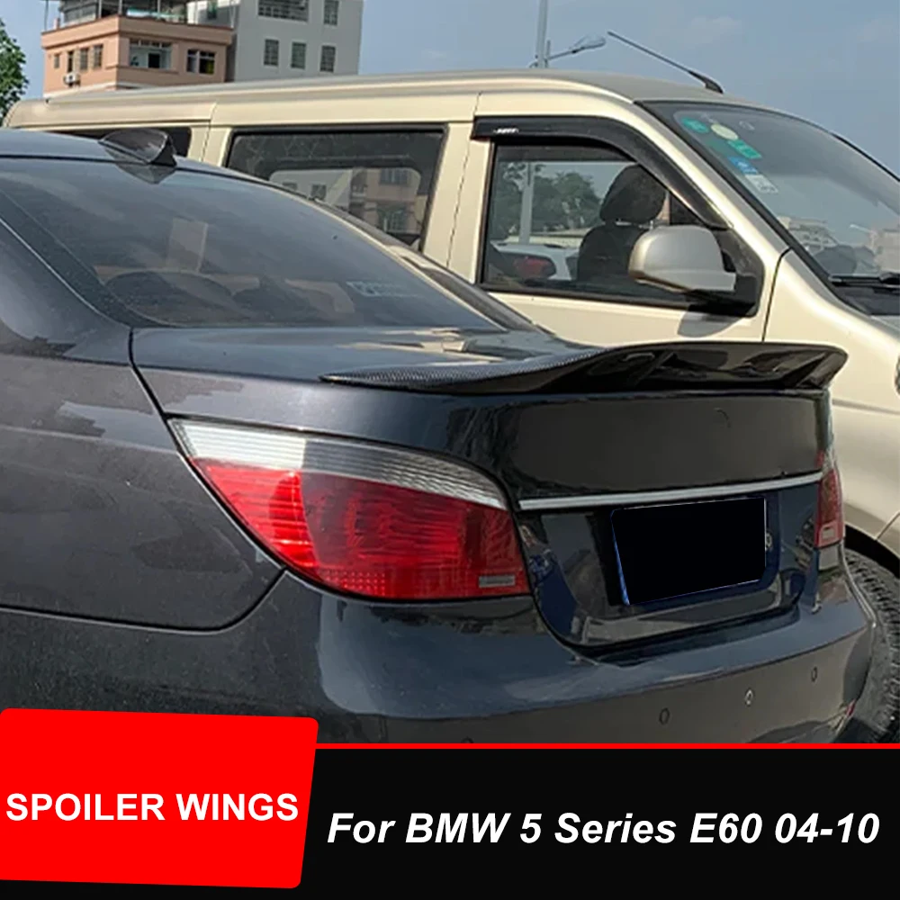 For BMW 5 Series E60 520 525 528 2004 05 06 07 Carbon Fiber FRP Rear Trunk Lid Car Spoiler Wings Exterior Tuning Accessories