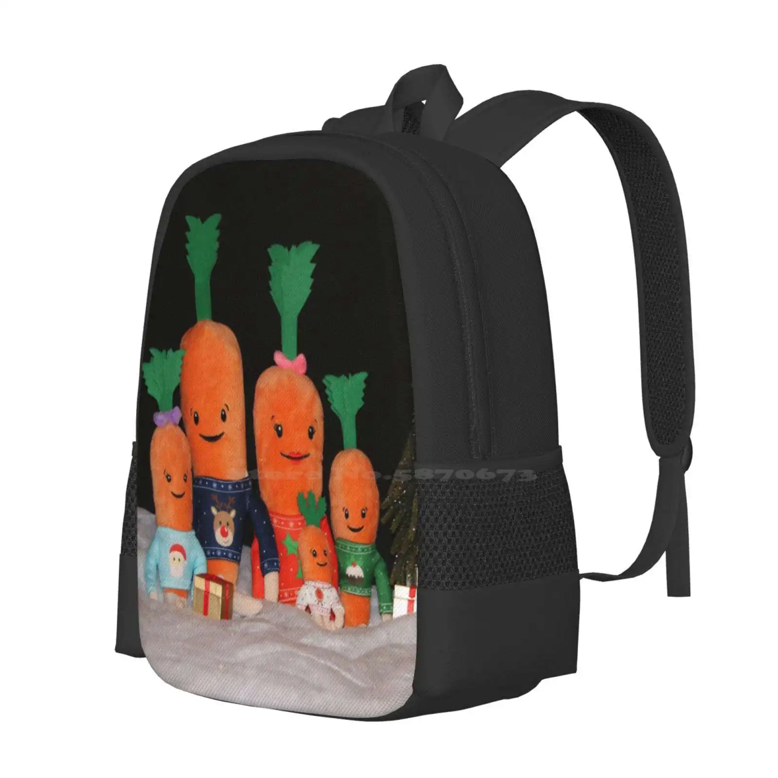 Kevin The Carrot & Family School Bag Big Capacity Backpack Laptop Kevin Carrot Fun Christmas