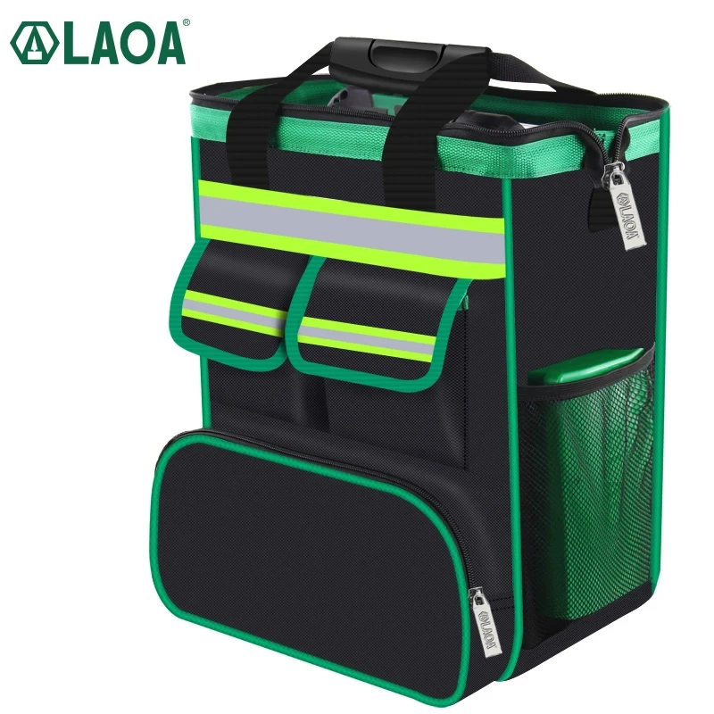 LAOA tas bahu peralatan 600D/1680D tebal Toolkit dengan strip reflektif