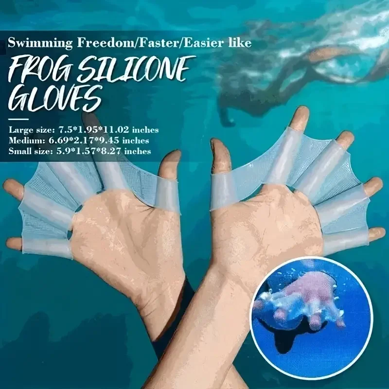 1pair Unisex Frog Claw Swimming Gloves: Enhance Your Swimming Performance with Silicone Girdles and Finger Webbed Paddles!