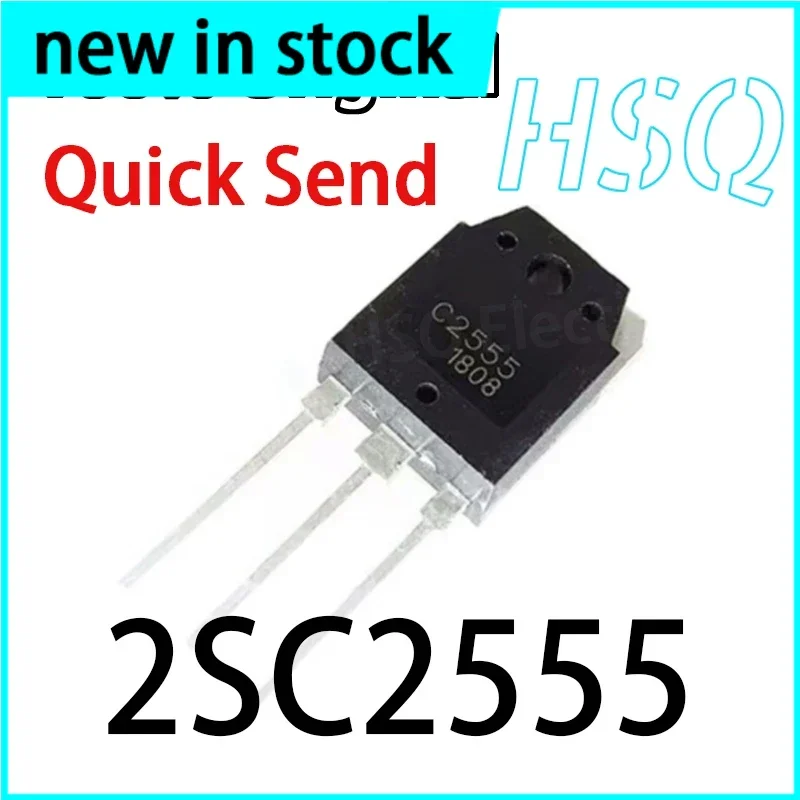 2PCS 2SC2555 Ultrasound Power Switch Triode C2555 NPN Pole TO-3P Packaged Large Chip