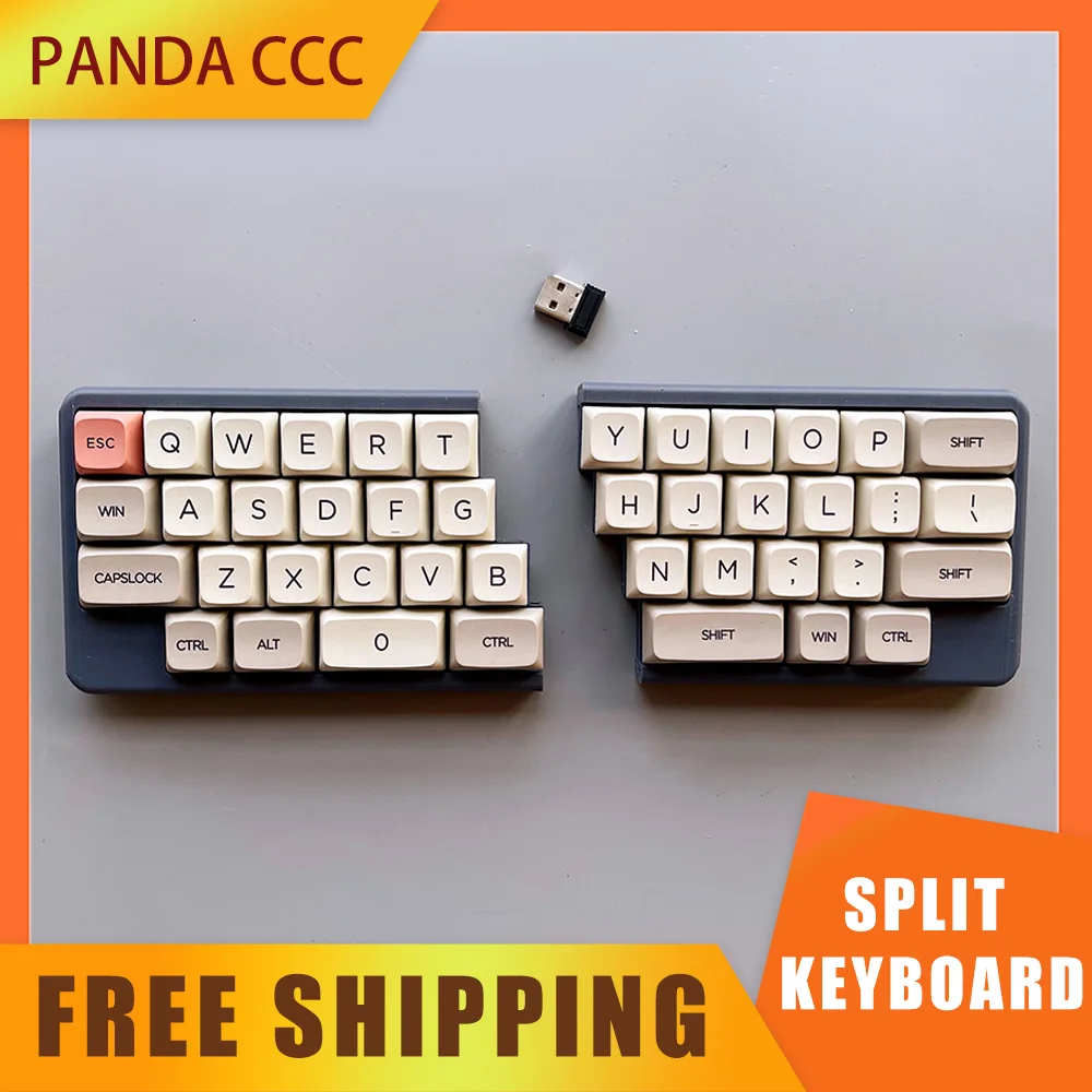 2.4G Single Mode Wireless Split Keyboard 40 Hot Swappable 1200mah Battery Diy Split Keyboards Ergonomics Vial Custom Keyboards
