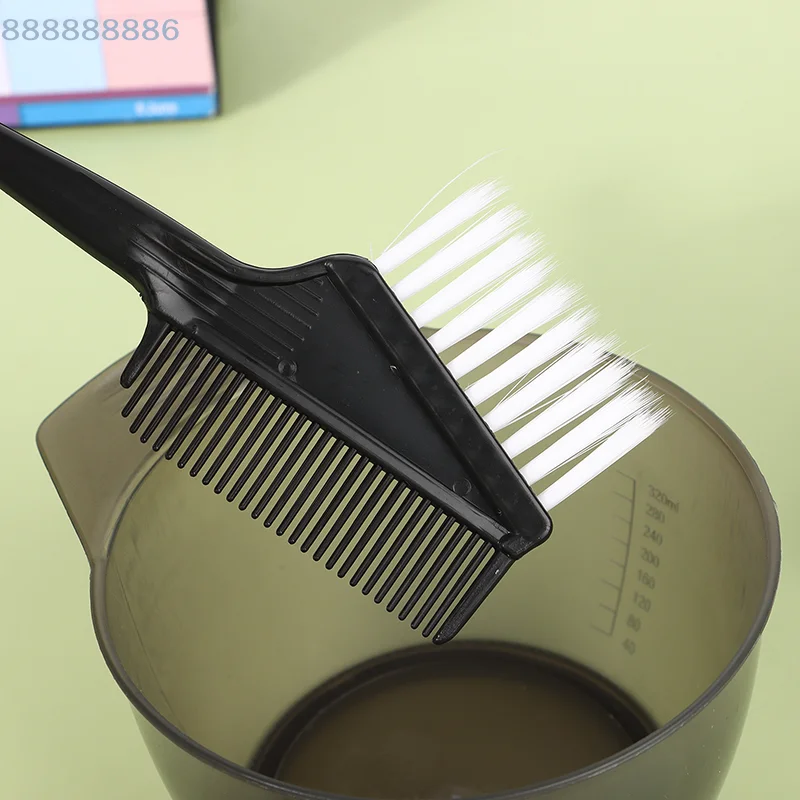 5Pcs Hair Dye Brush Bowl Set With Ear Caps Mixing Rod Hair Tint Dying Coloring Applicator Brush Hairdressing Style Accessories