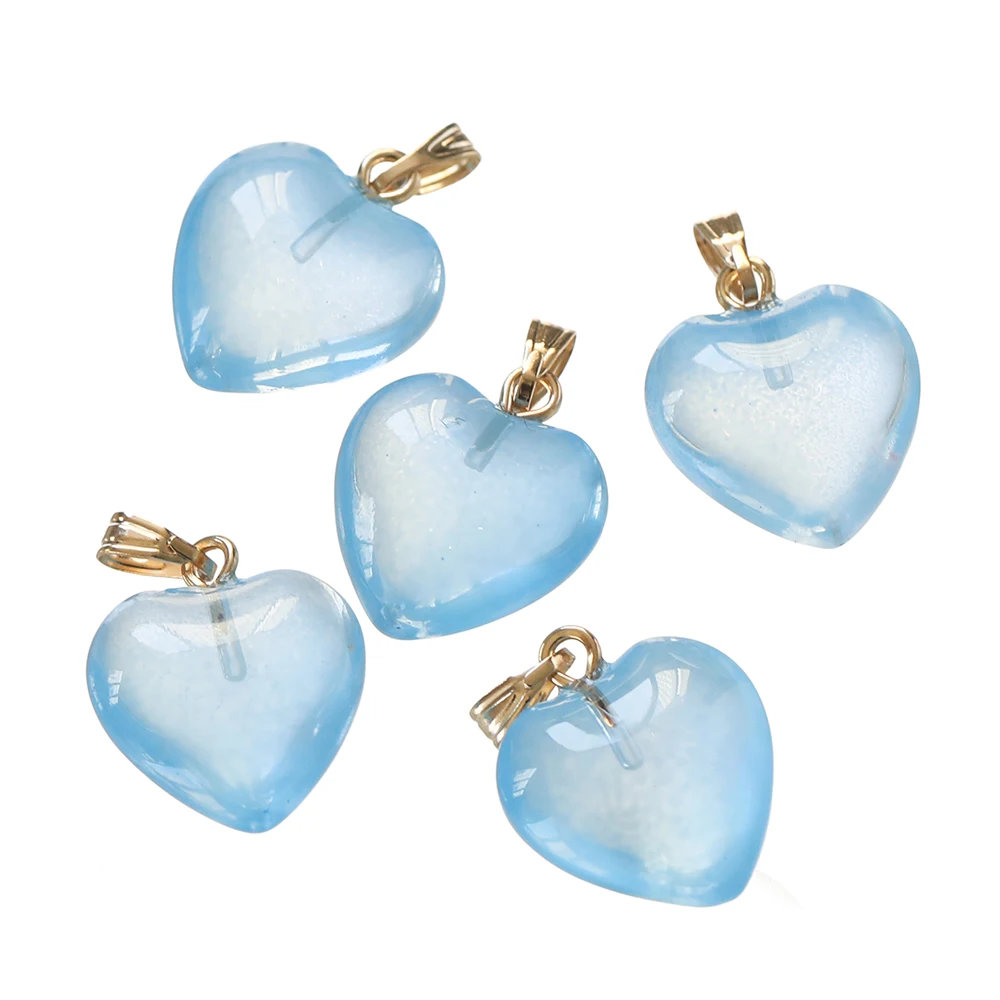 10Pcs/Lot Czech Lampwork Crystal Glass Heart Beads Charms pendant DIY Handmade Jewelry Making Necklaces Earrings Accessories