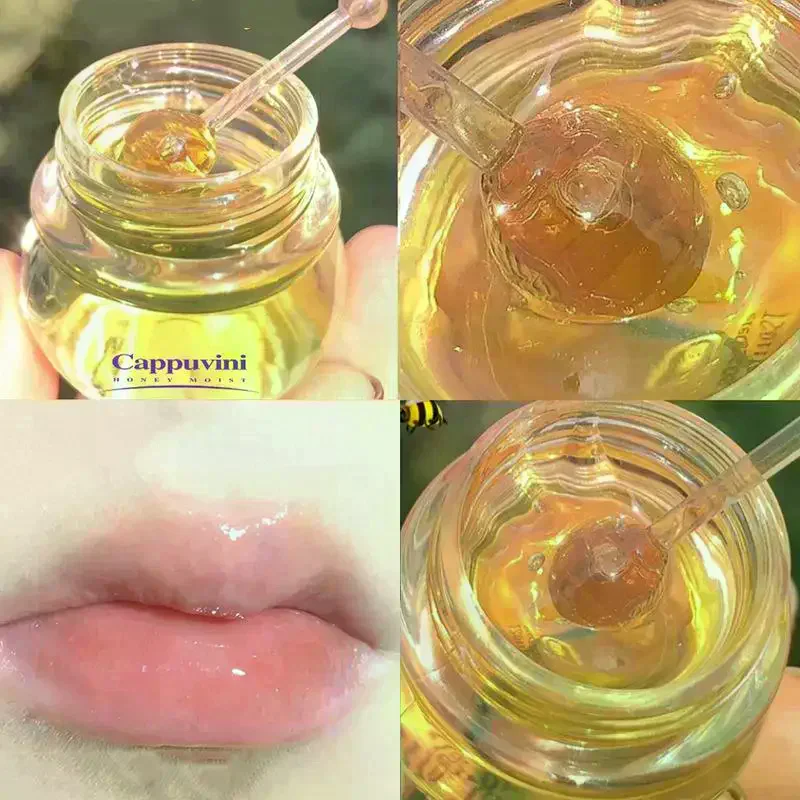 Cappuvini Hydraterende Honing Lip Olie Hydraterende Nacht Honing Lipbalsem Gloss Volume Verkleint Liplijnen Slaap Lipmasker Lipverzorging