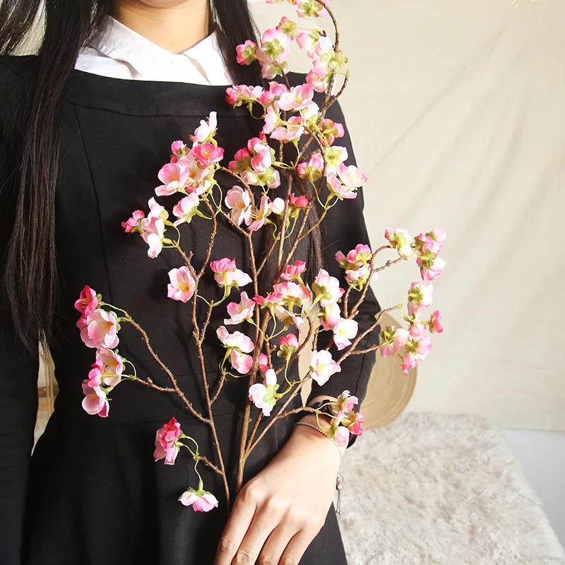 97cm Large Artificial Plum Blossom Peach Blossom New Year Simulation Flower Family Decoration Wedding Flower Wall Fake Flower