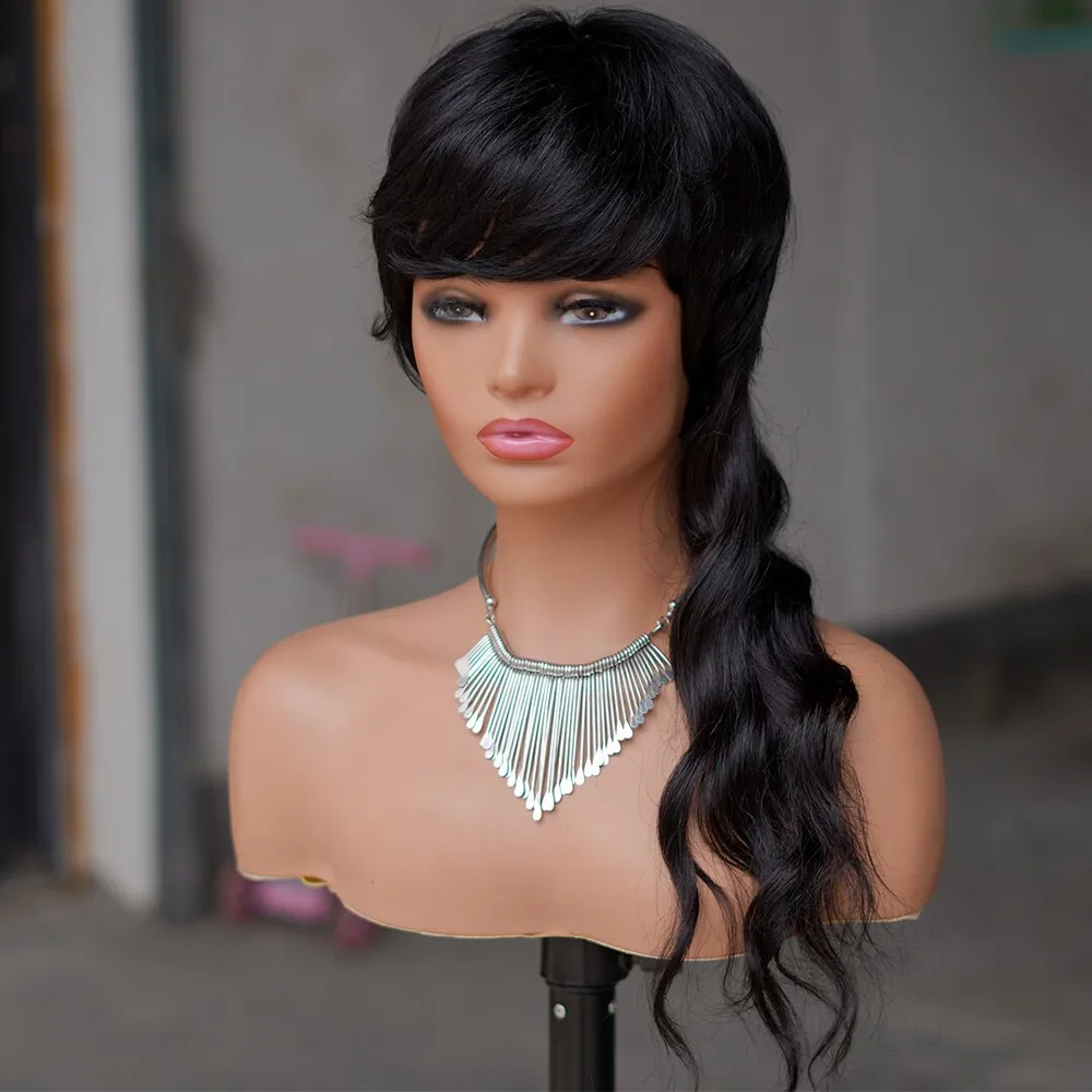 Рисунок 2 - Черный длинный парик с объемной волной и челкой