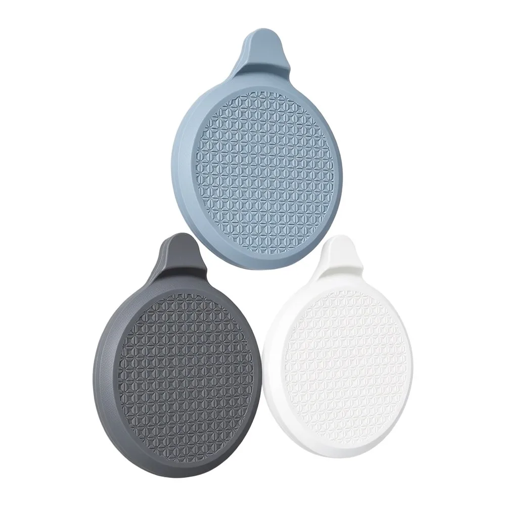 Set of 3 Reusable Silicone Drain Stoppers for Bathroom Sink and Shower with Suction Seal and Smell Blocking Design