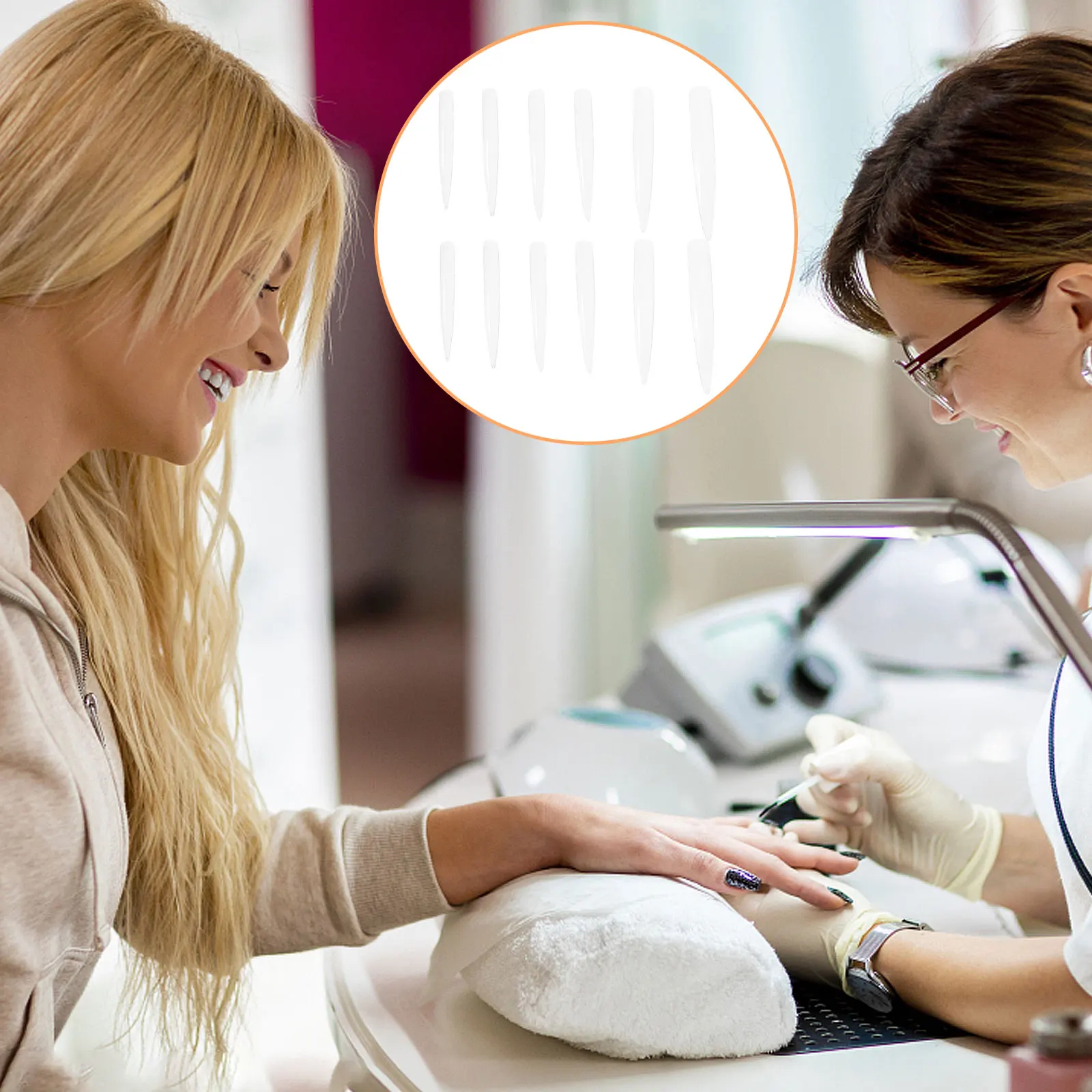 

120pcs Long Pointed Clear 10 Packs False For Art Salon Professional Home Use Fake Nail Tips False Nails Nail Art Nails Tips