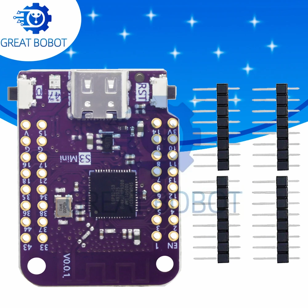 LOLIN ESP32-S3 Mini V1.0.0 ESP32-S3FH4R2 WiFi Bluetooth IoT Board 4MB Flash 2MB PSRAM for Arduino MicroPython Compatible