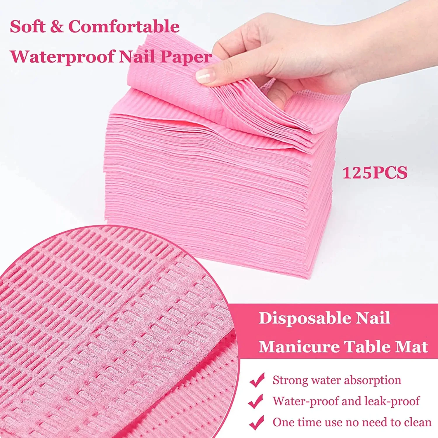 5/20PCS Nail Table Mats Disposable Nail Art Paper Towels Waterproof 3 Ply Nail Art Paper 45*33mm Pads for Nail Table Pad Clean