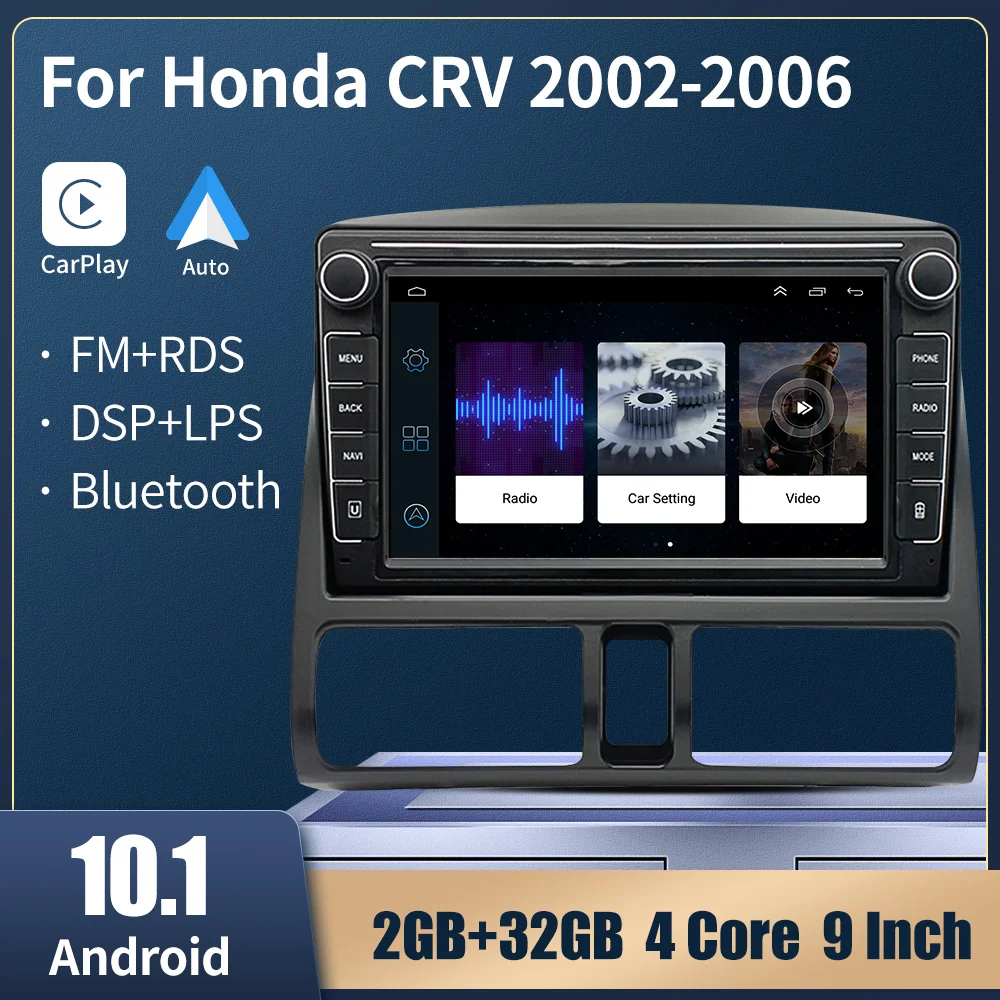 

Автомагнитола для Honda CRV 2002-2006, 2 Din, Android 10, мультимедийный видеоплеер, навигация, GPS, аудио, DSP, DPS, 2Din Carplay