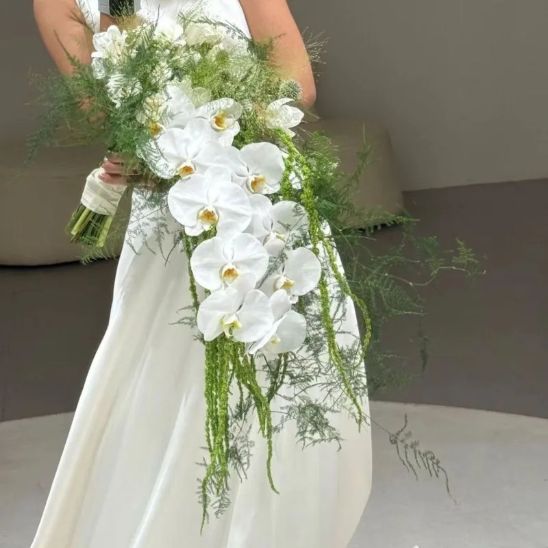 Natural wind forest waterfall holding simulated flower bride wedding photography props home countertop flower art