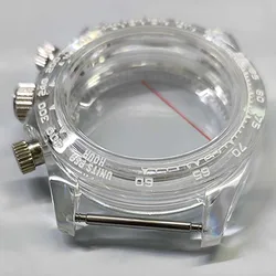 Transparent Watch Case for VK63 Movement Mechanical Watch Accessories Chronograph Replacement VK63 Case