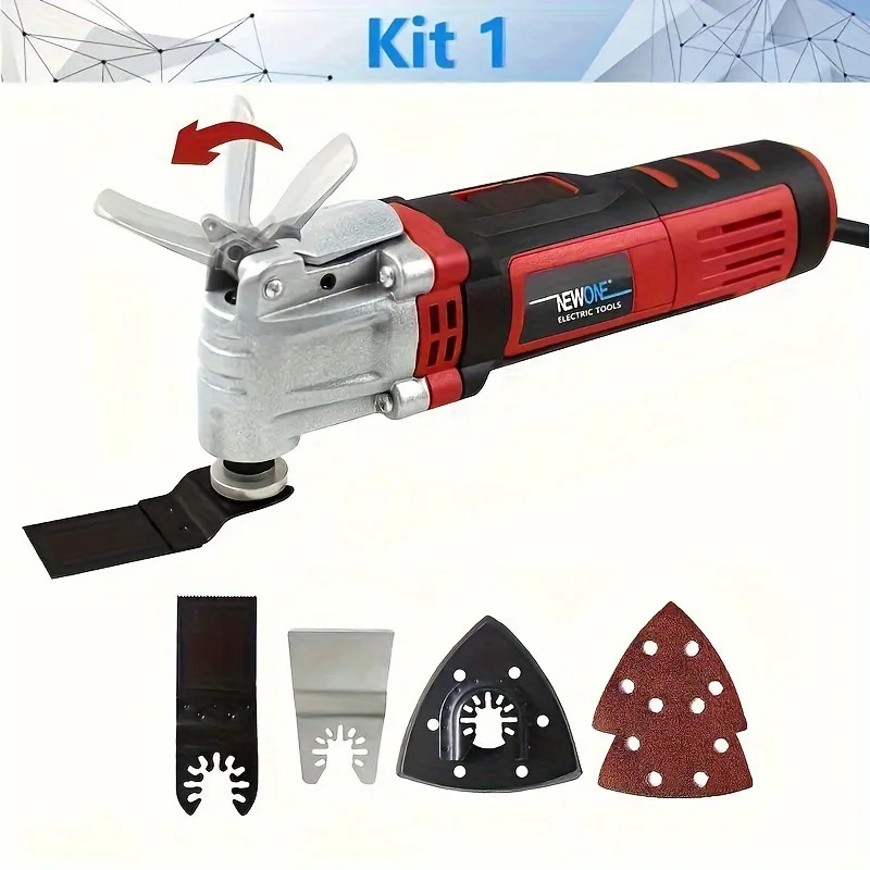 

Corded Power Oscillating Tool Multifunctional with 6pc Saw for Woodworking Edge Trimmer Cutter Shaper Electric Shovel