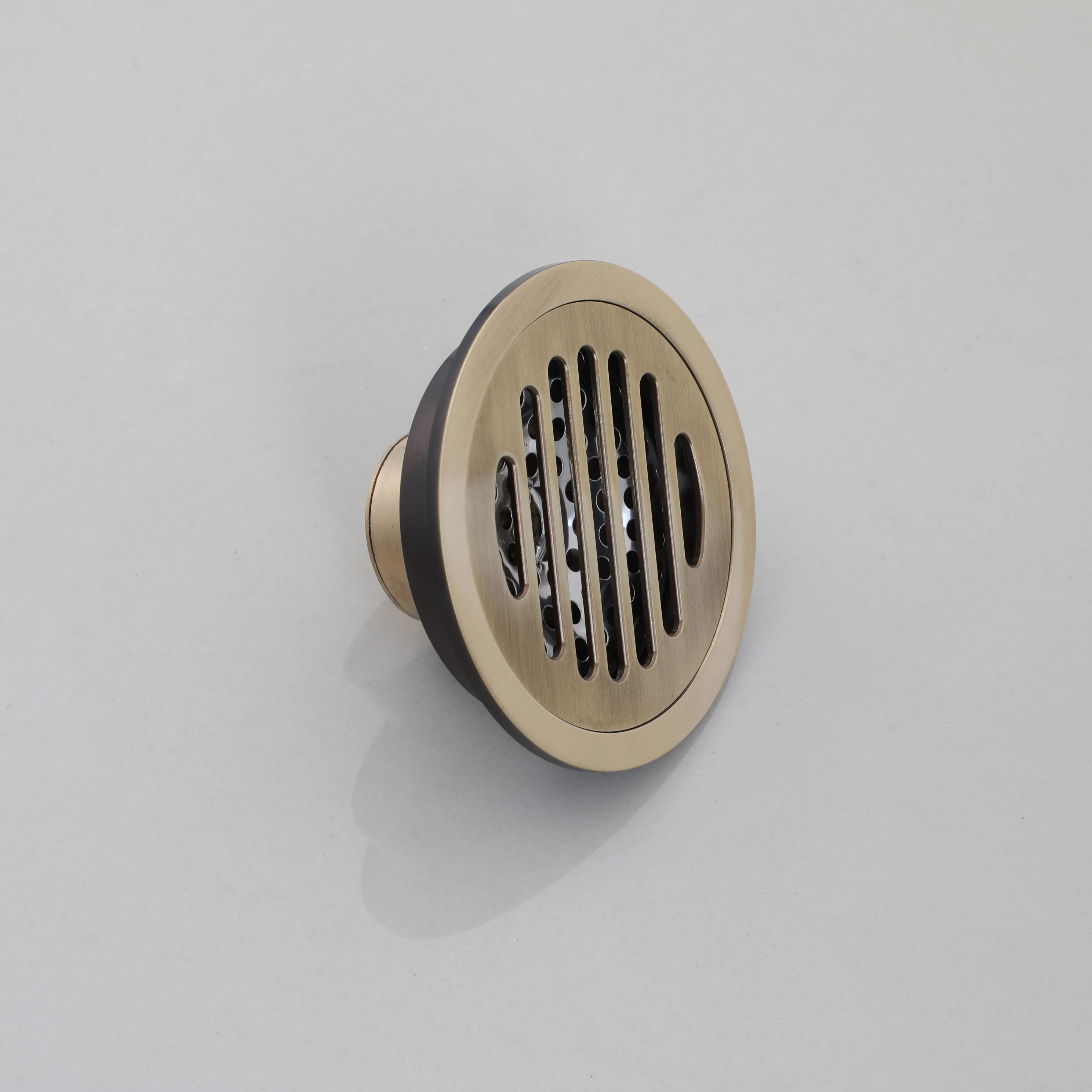 ZAPPO Antique Brass Bathroom Floor Drain Round Waste Floor Drain Shower Square Printing thread Design Cover Floor Drain US
