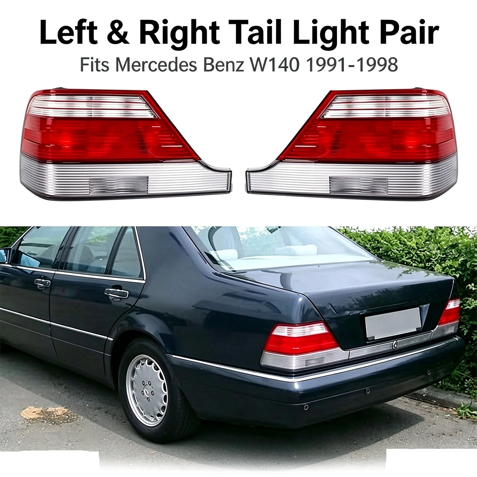Tail Light Assembly for Mercedes-Benz S-Class W140 1991-1998 Rear Brake Lamp Single Left or Right
