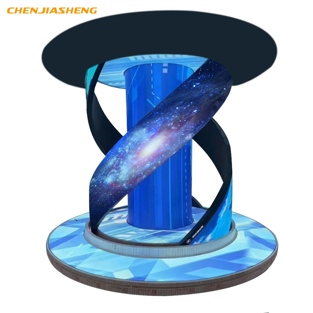 شاشة عرض فيديو LED مرنة عالية الوضوح مخصصة لمراكز التسوق الدائرية الإبداعية P0.9 P1.25 P1.5 P1.8 P2 P2.5