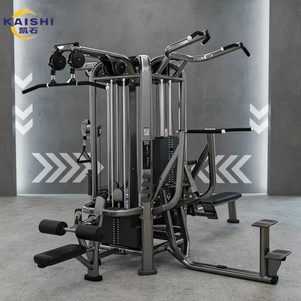 Kaishi Commercial 4 Station Multi Jungle Gym Equipment 3mm Steel Frame Robot Welding Multi Function Strength Trainer Low MOQ OEM