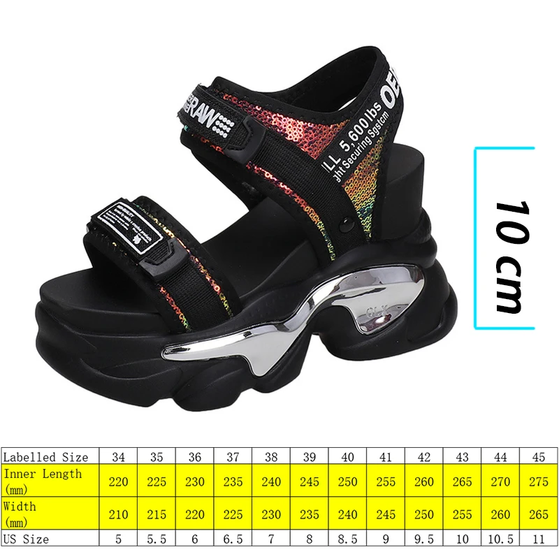 Fujin 10cm Women Summer Shoes Platform Sandals Wedge Heel Slippers Female Summer Shoes Beach Slides Chunky Sandals Women