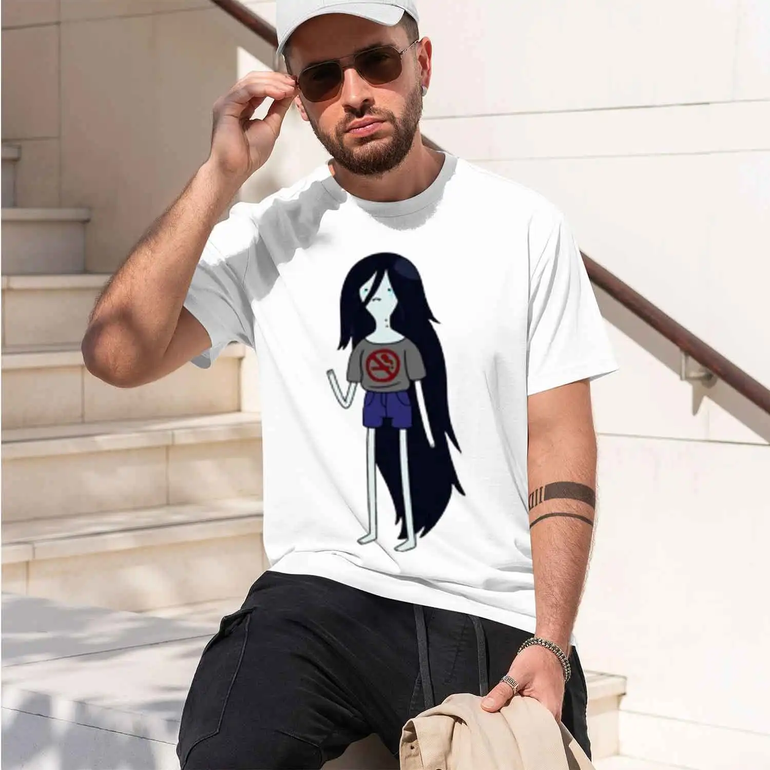Marceline No Smoking T Shirts Men Funny Dventure Time Tshirt Short Sve O-neck Tee Shirt Summer Unisex Streetwear 2026 New Model