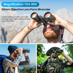 Lornetka APEXEL Power 10-30X50 Telescop Zoom BAK4 Prism bardzo silny polowanie na Sport obserwacja ptaków Camping Outdoor Hiking