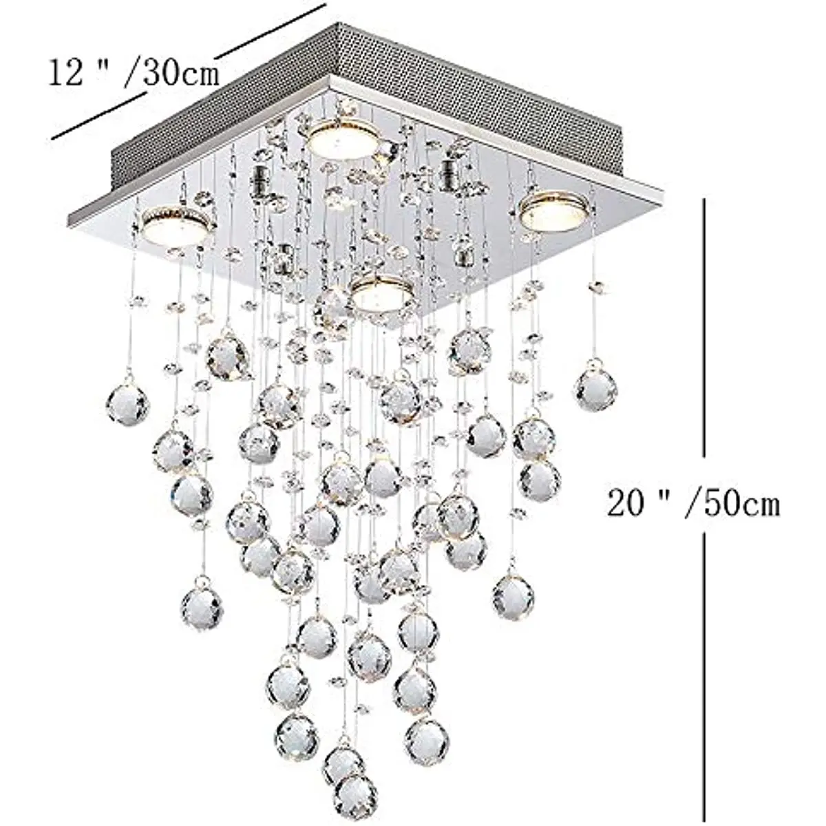 Imagem -04 - Iluminação Moderna do Candelabro Quadrado do Cristal do Raindrop Sala de Jantar Banheiro Quarto Sala de Visitas Lâmpadas Niveladas do Teto do Diodo Emissor de Luz