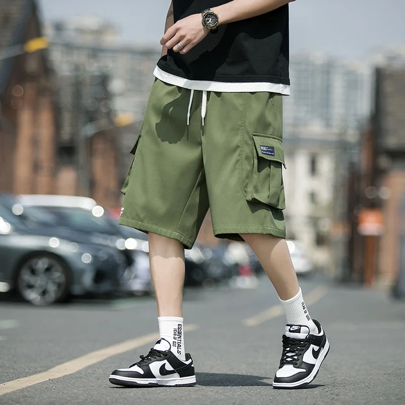 

Summer Men's Shorts 2024 New Solid Color Multi Pocket Loose Quick Drying Outdoor Fishing Work shorts Men Versatile Sports pants