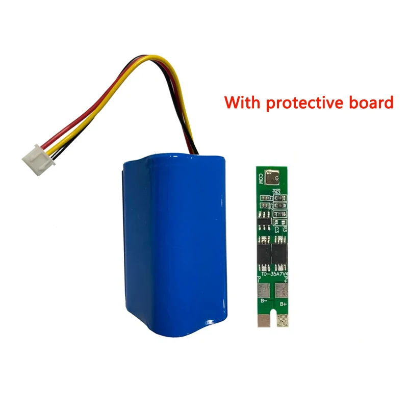 7.4v 4000mah bateria recarregável 18650 2s2p baterias para alto-falante bluetooth, luz solar, monitor + placa protetora XH2.54-3P plug