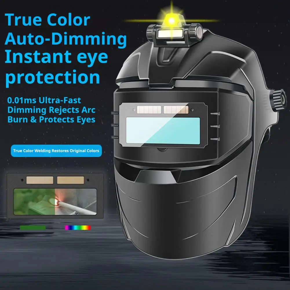 Electric Welding Mask Solar Powered Auto Darkening Helmets Multifunctional Welding Shield for Safe Welding Work