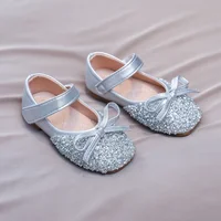 Chic Girl Shoes Rhinestone Chic Children's Leather Shoes Spring Autumn Bowknot Kids Fashion Princess Causal Party Flat Shoes 5