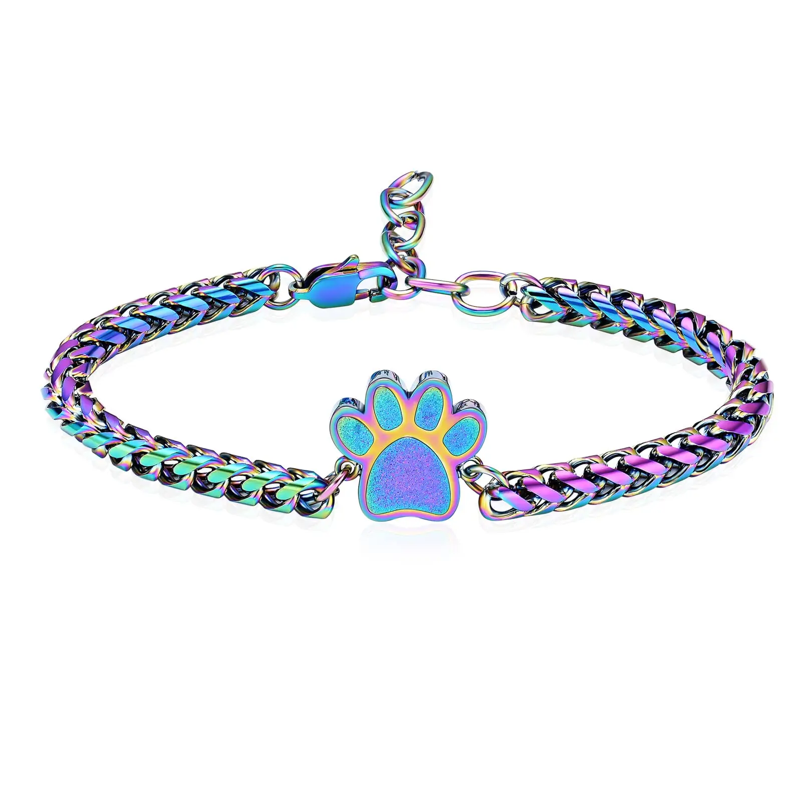 Urn for Ashes Bracelet, Dog/Cat Paw Print Bracelets Cremation Jewelry for Ashes Cute Animals Adjustable Memorial Bracelet