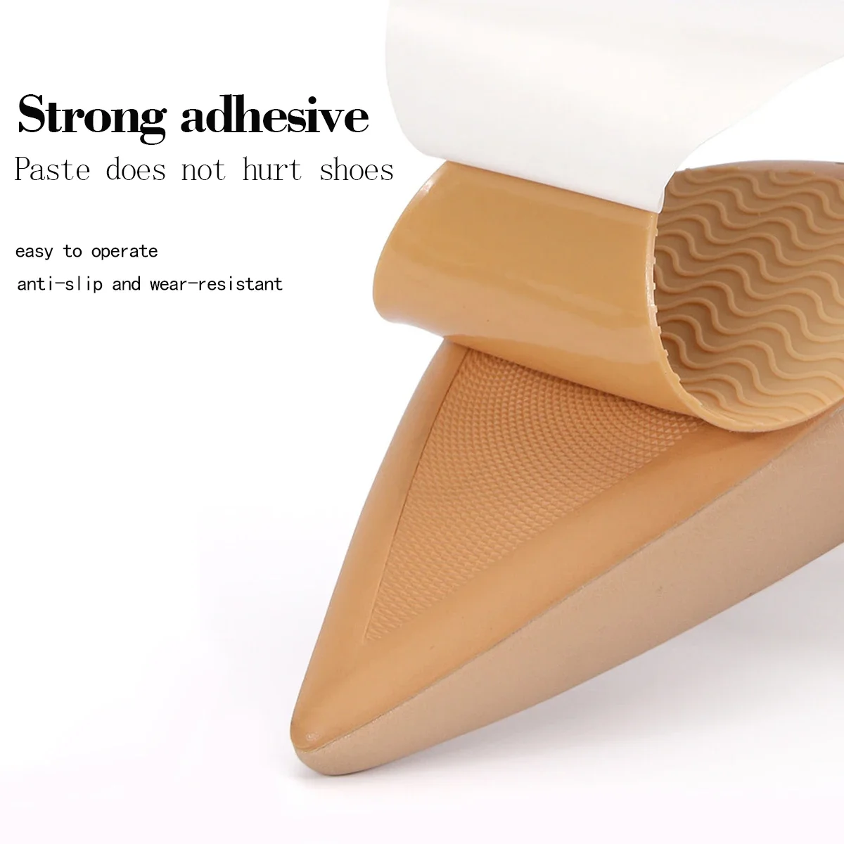1 أزواج مقاومة للاهتراء عدم الانزلاق الأحذية حصيرة ذاتية اللصق الأمامية عالية الكعب ملصق عالية الكعب وحيد حامي منصات المطاط #3