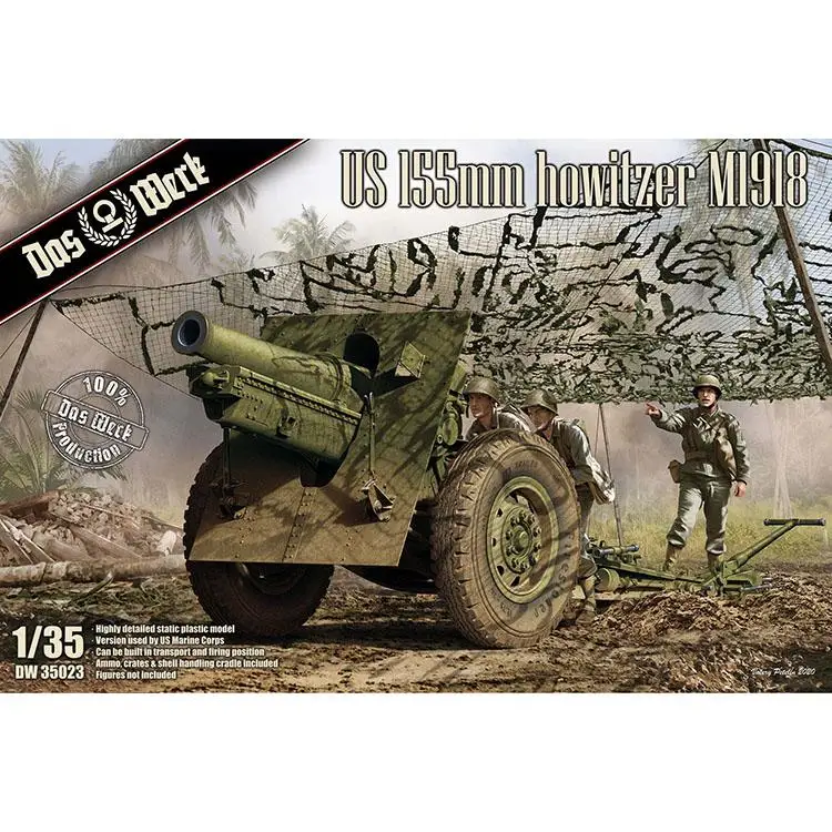 DAS WERK DW35023 1/35 US 155mm Howitzer M1918 Plastic Model Kit