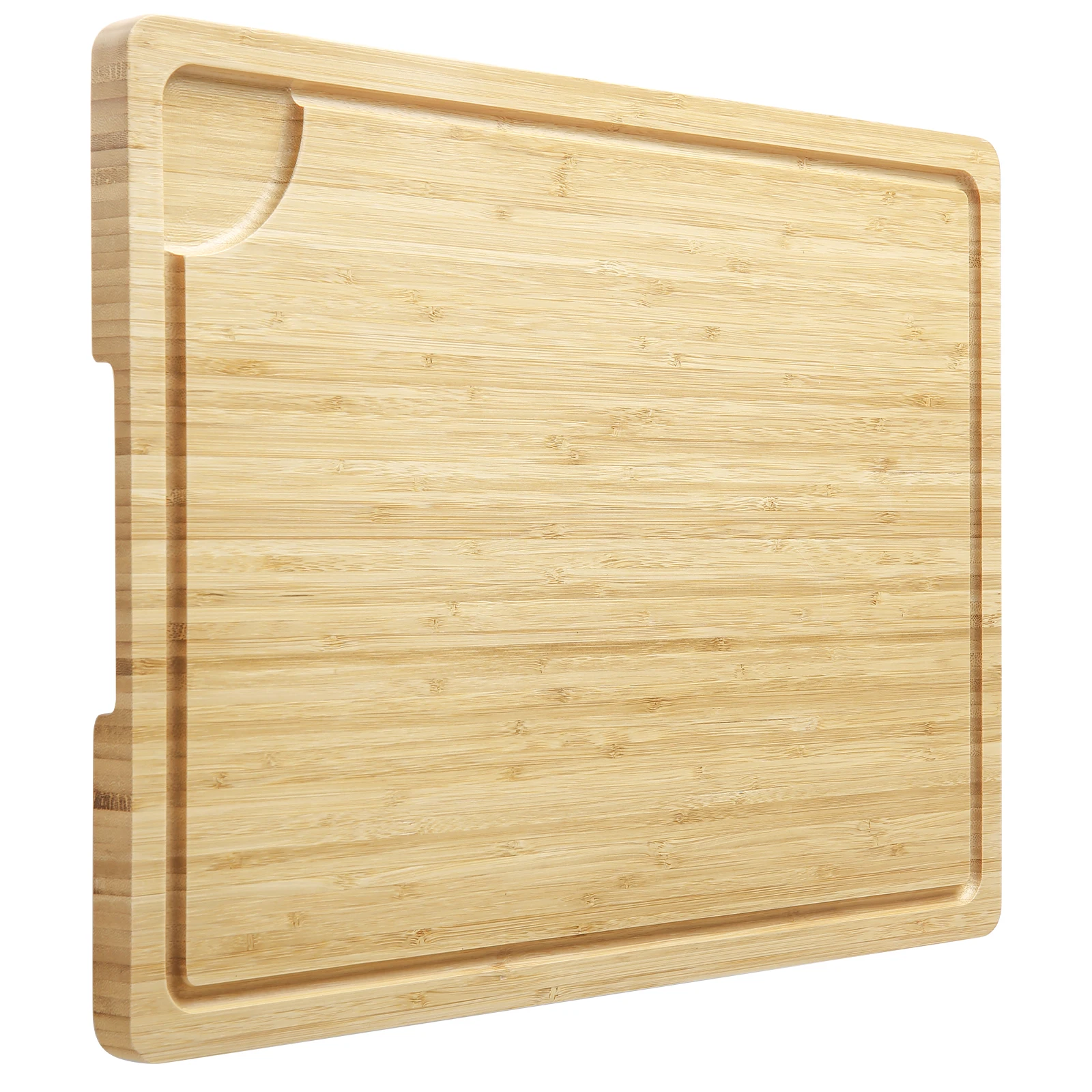 Large Bamboo Cutting Board for Kitchen, Reversible Butcher Block Chopping Board with Deep Juice Groove and Handles, Pre-Oiled Wood Cheese Board Charcuterie Serving Tray for Meat Vegetables Fruit