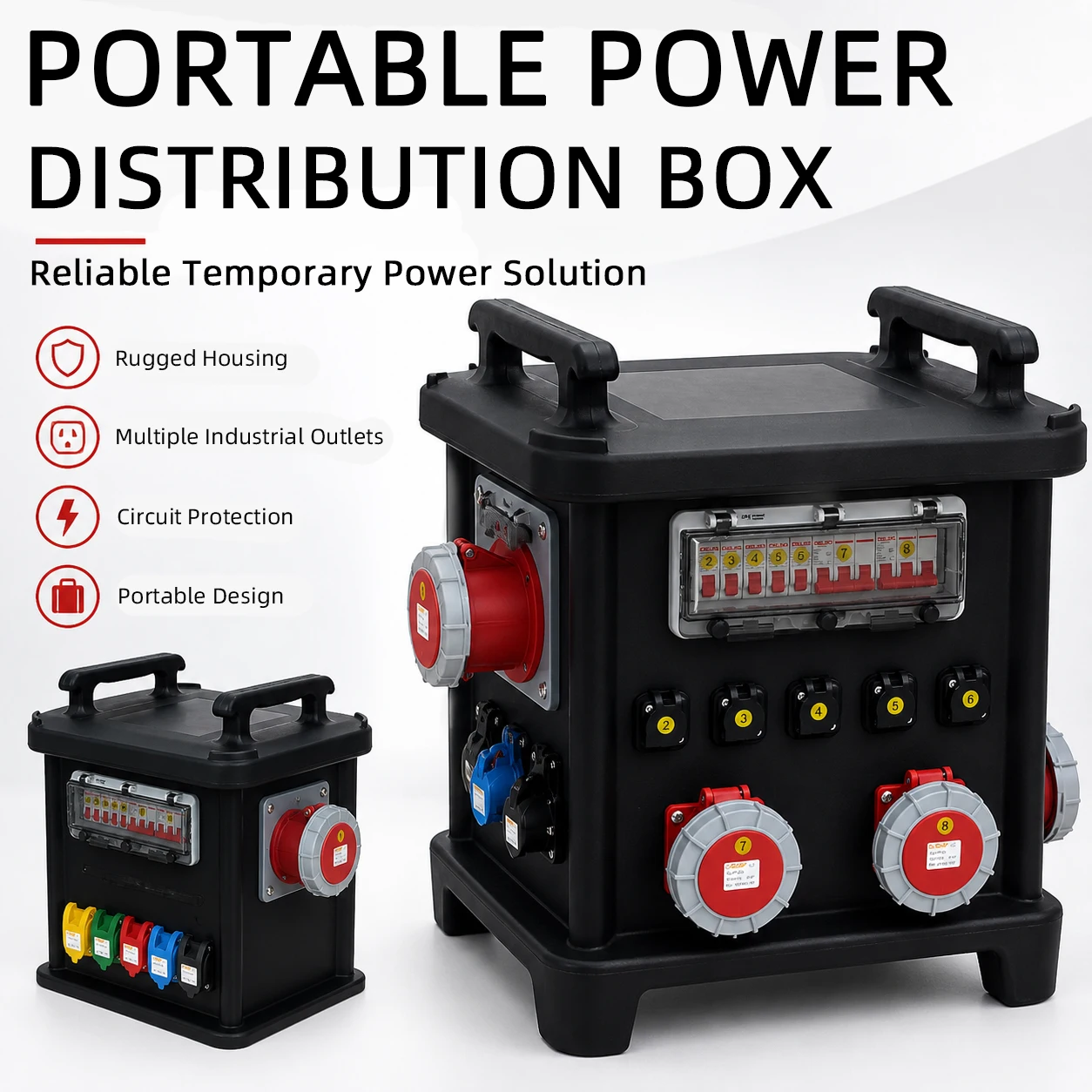 Box Control Cabinet 380V/220V 32A IP67 CE SAA 6 CHENF Combined Industrial Mobile Power Distribution Box Plug