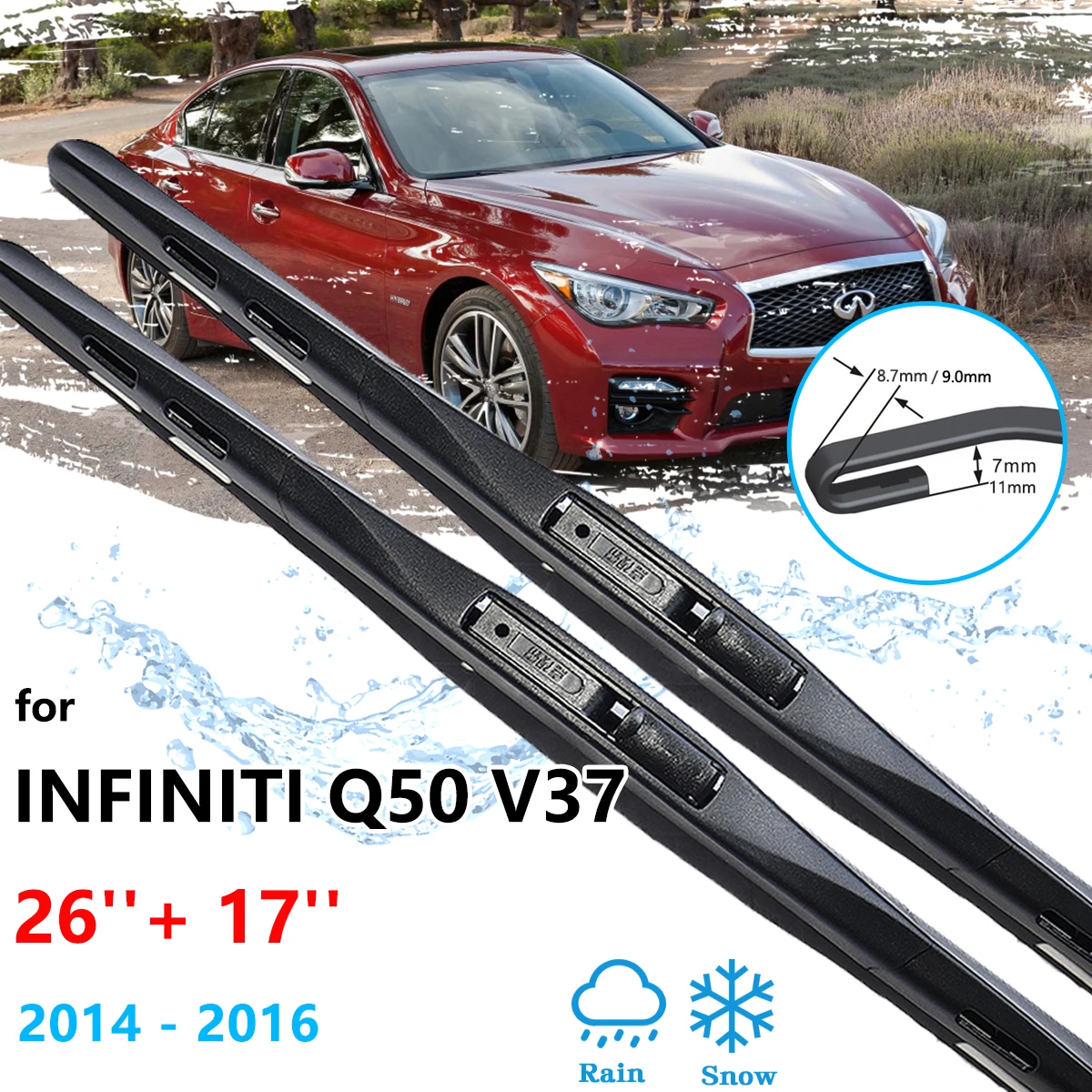 

Для Infiniti Q50 V37 Nissan Skyline 2014 2015 2016 передние дворники лезвия седан лобовое стекло стеклоомыватель автомобильные аксессуары