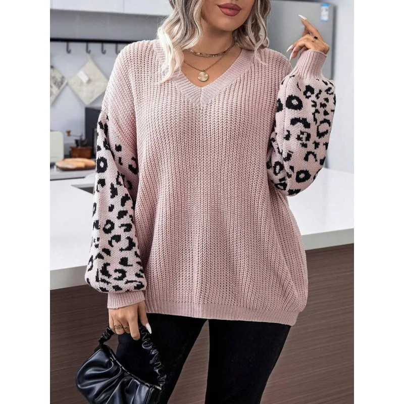 

Loose Knit Top plus Size Women's Spring Fashion Casual Comfortable Fit Knitted Sweater Cross-Border Style