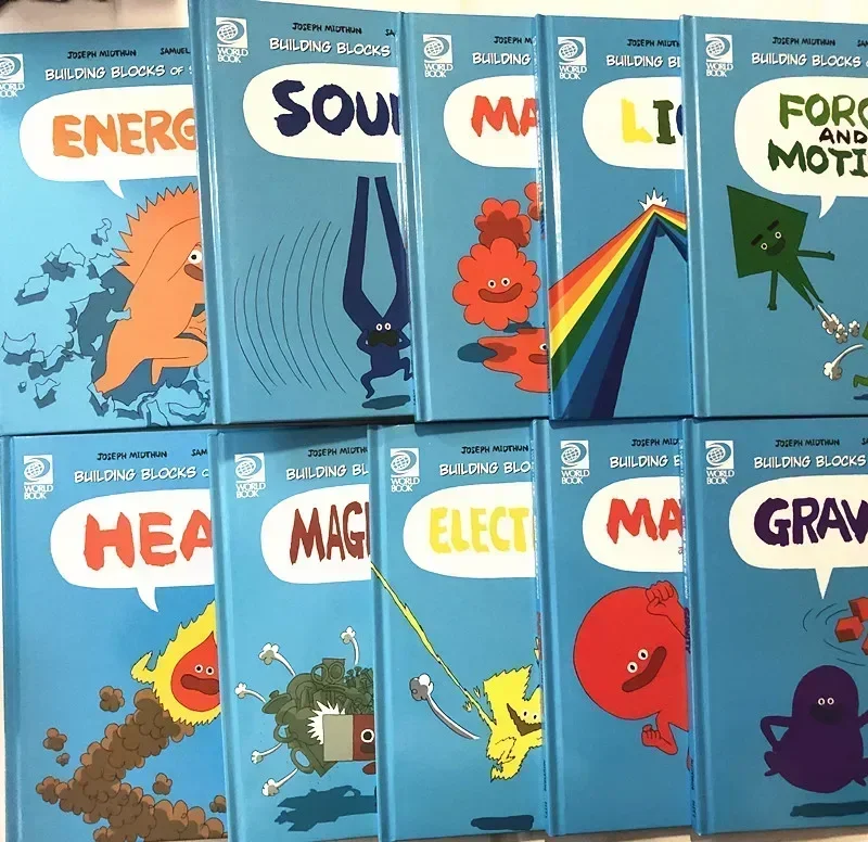 

Книги из 10 книг/набор, строительные блоки по физической науки, учебные пособия по естественным наукам для детей, цветная книга с картинками, штат времени по кровати