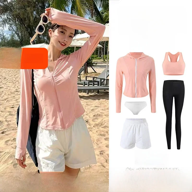 surfing-sun-protection-swimming-suit-women's-hooded-zipper-long-sleeve-long-pants-snorkeling-diver-suit-quick-dry-two-piece-d