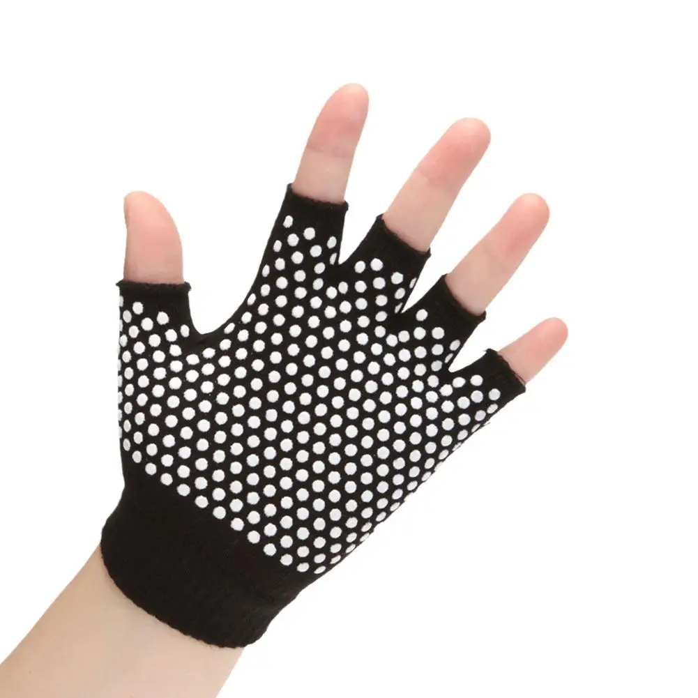 Yoga Gloves Non Anti Slip Grip Sticky Gloves Men Women Gym Yoga Pilates Balance Warm Fitness Half Finger Gloves Hand Protector